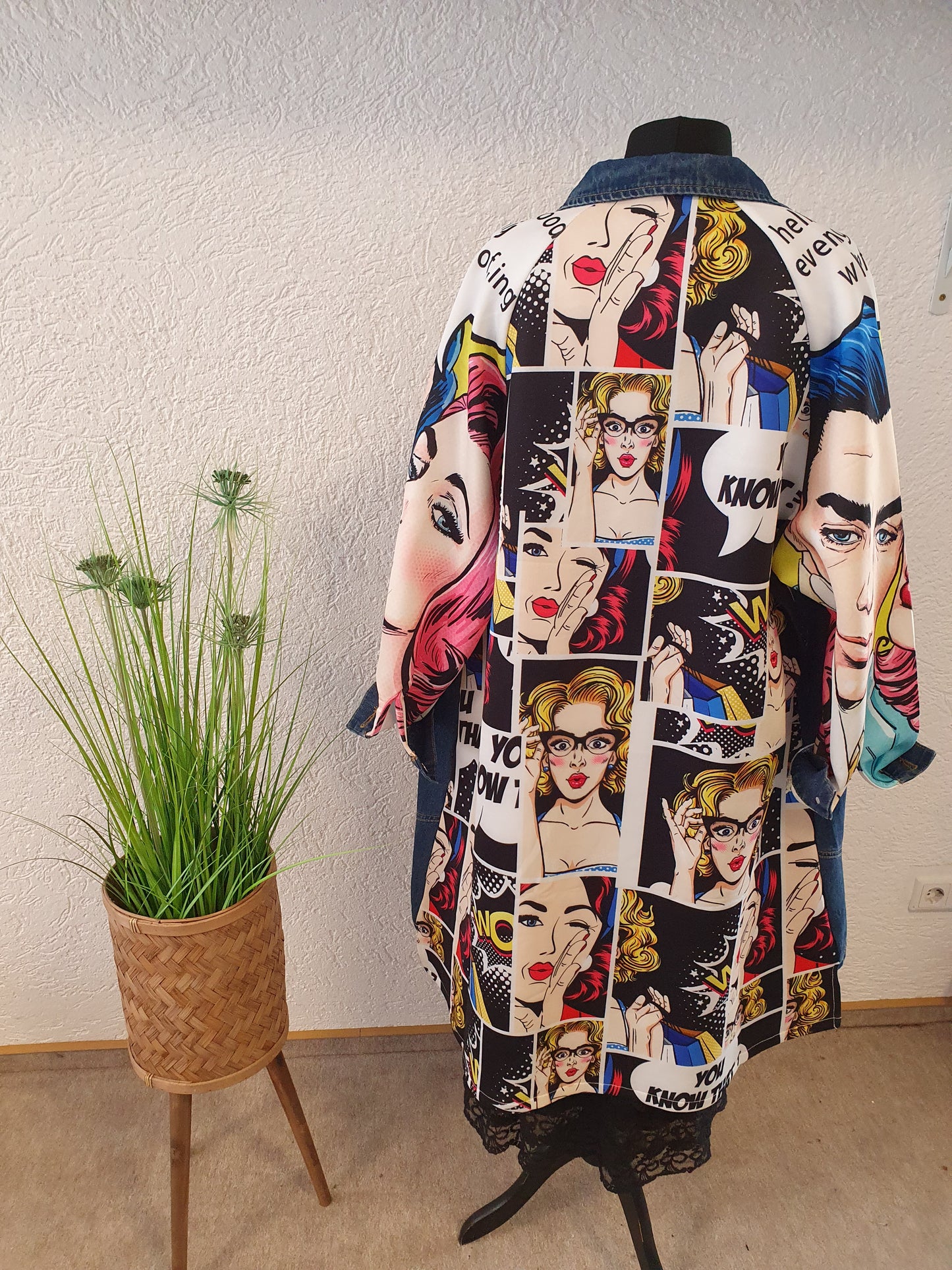 Jeanslongjacke "Comic"