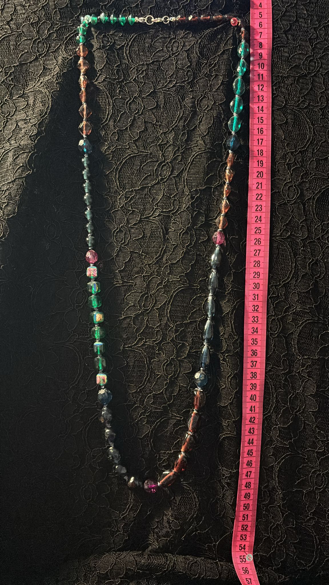 Longkette Glasperlen bunt