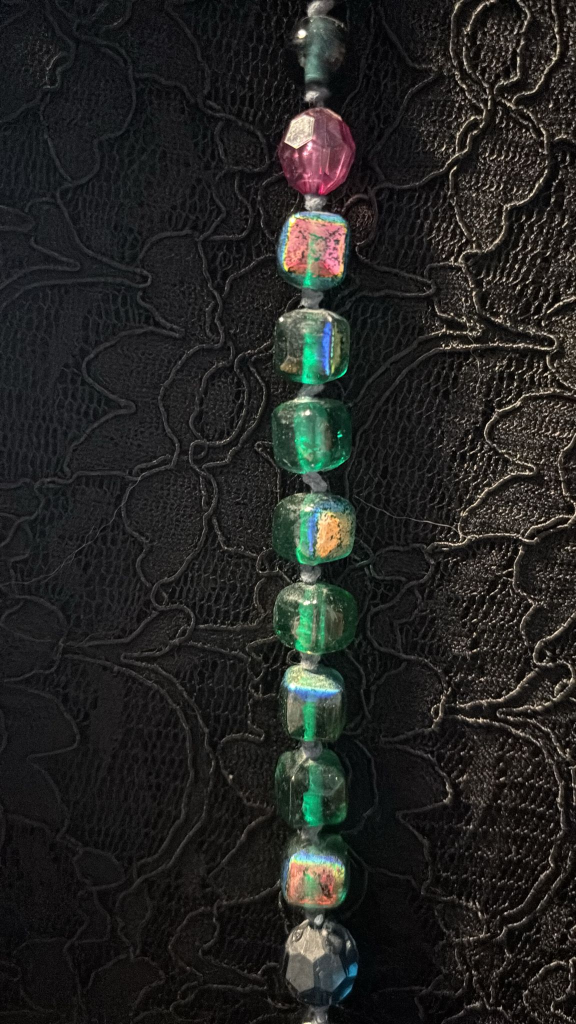 Longkette Glasperlen bunt