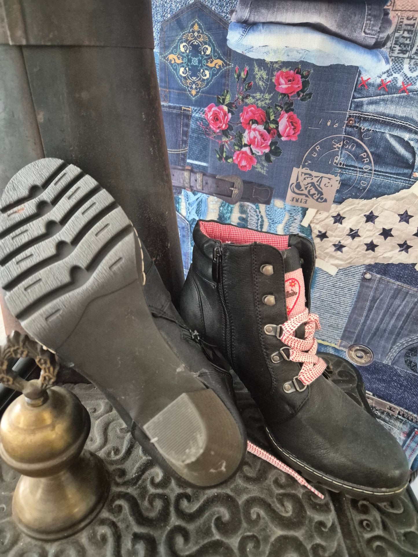 Boots Rot Kariert Depeche