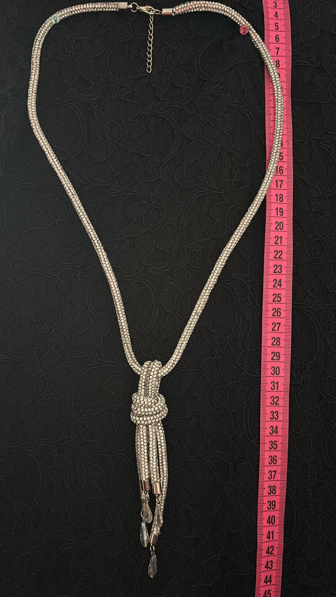Bund Kette Strass silber