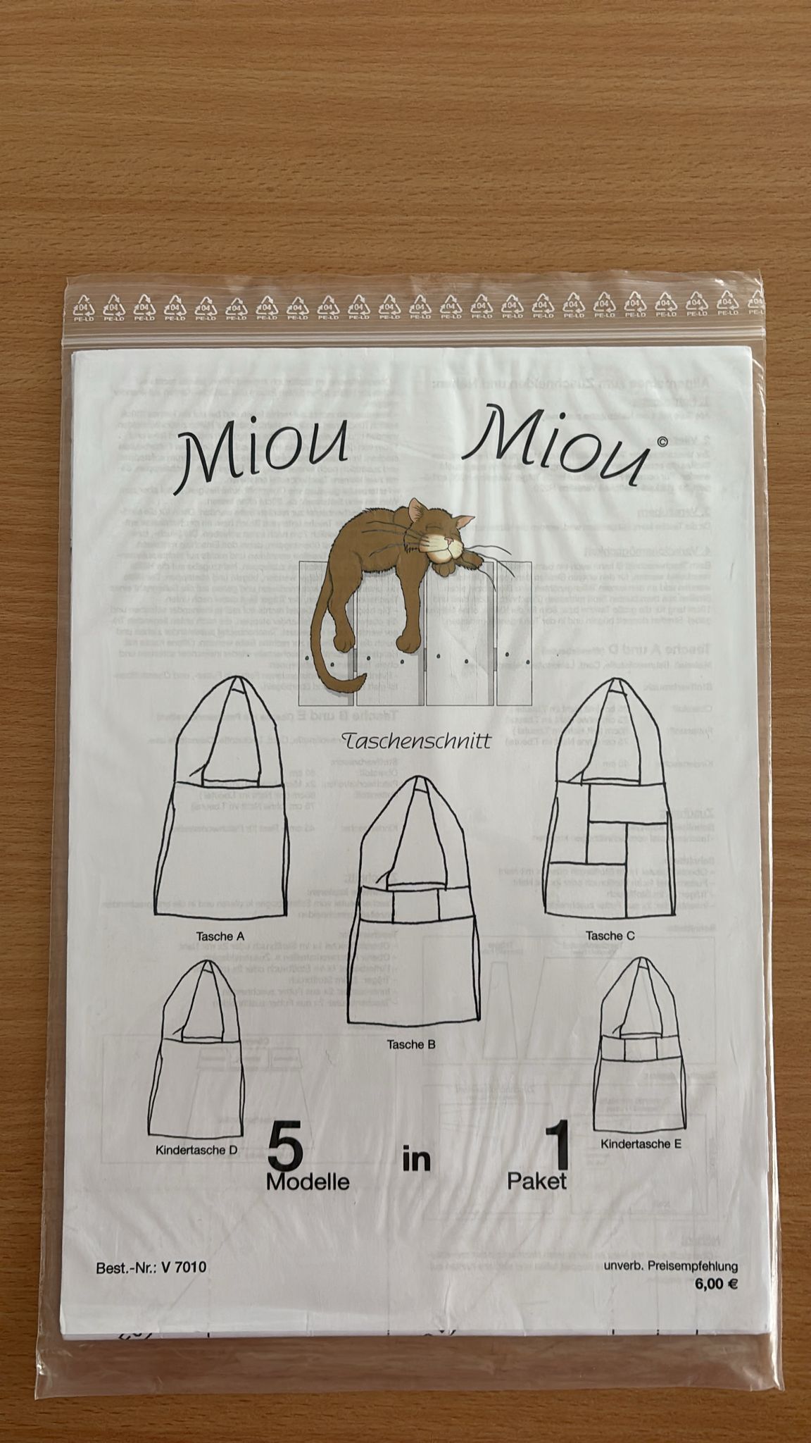Schnittmuster 5 in 1 Taschenschnitt