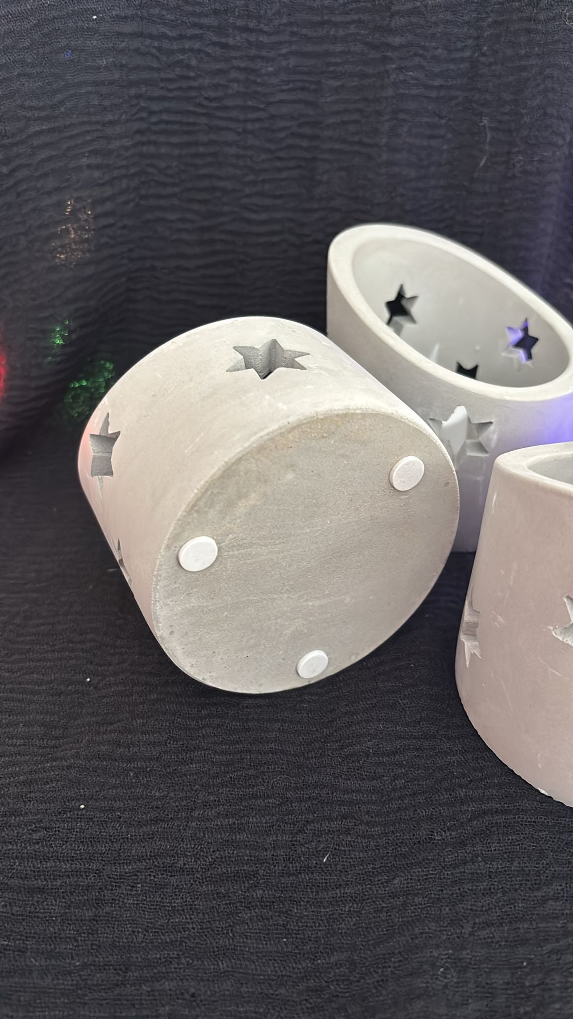 3er Set Deko Teelichte Beton