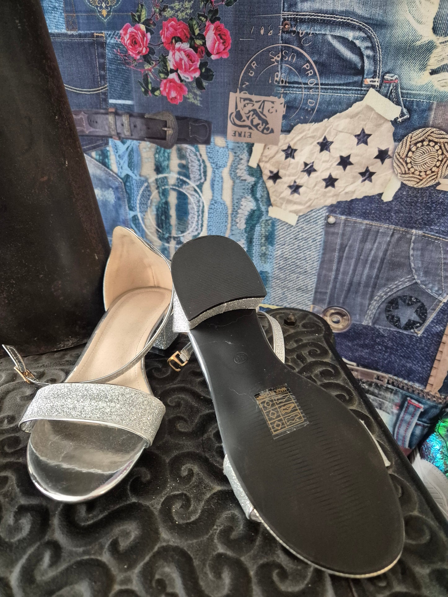 Heels silber