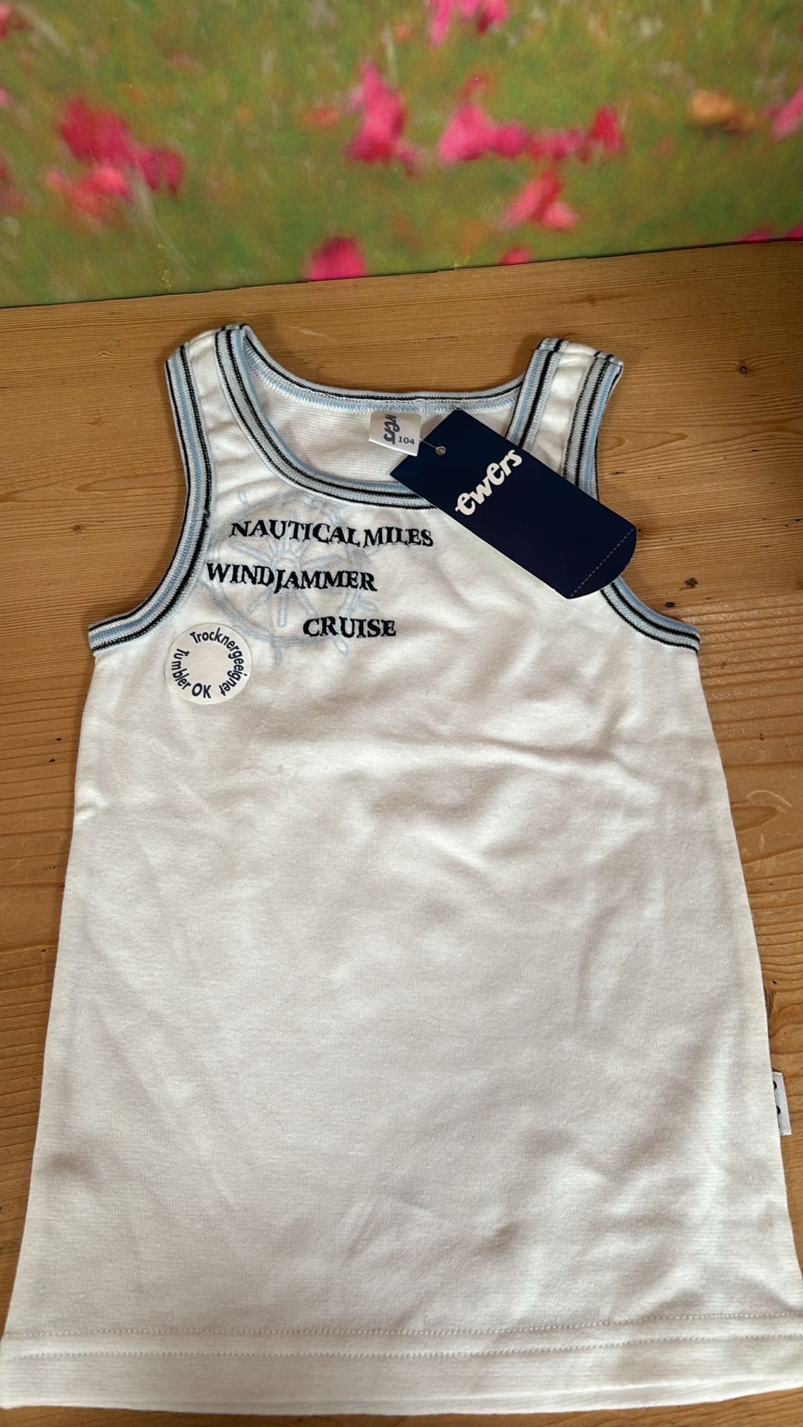 Unterhemd weiß/blau