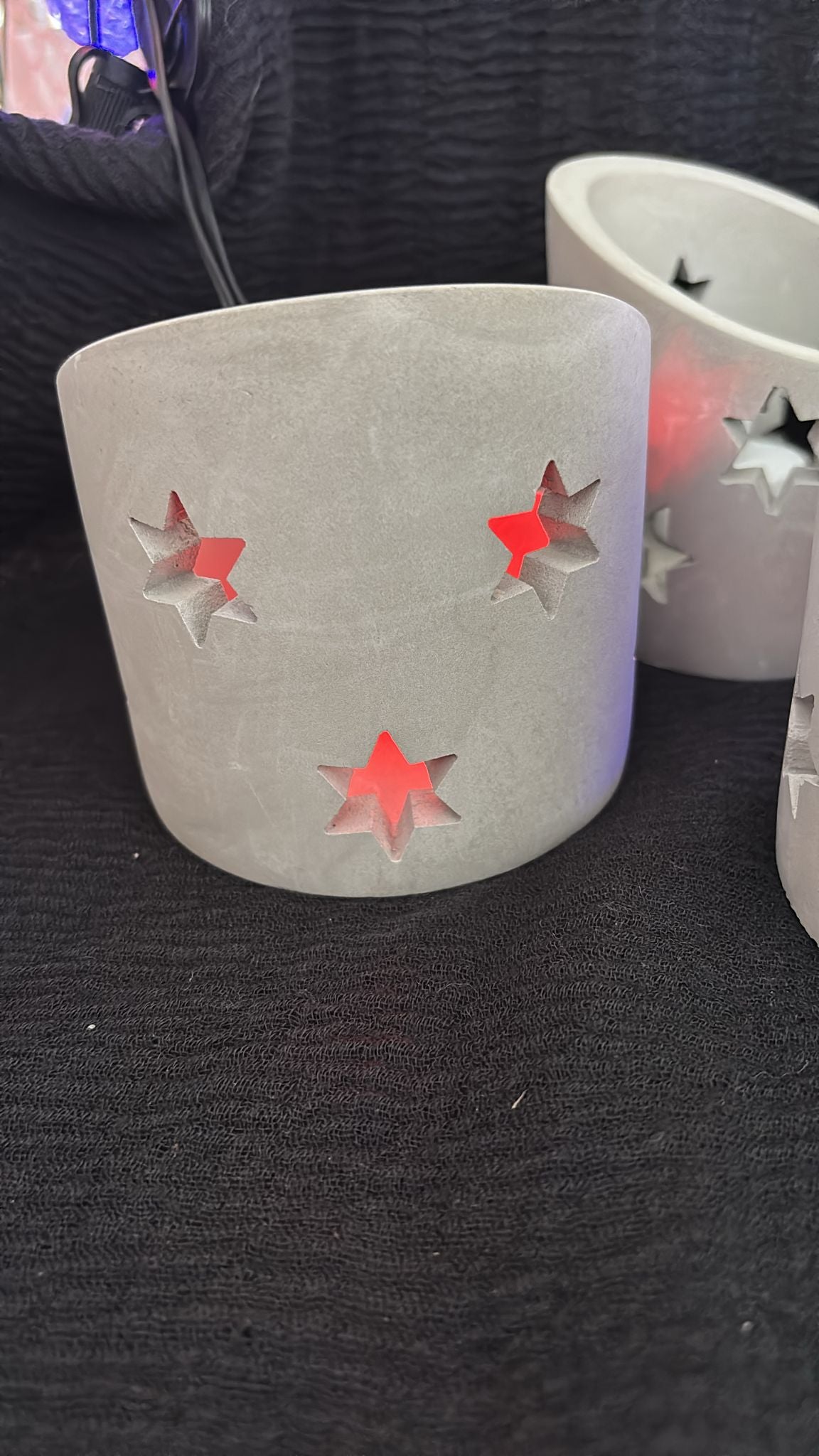 3er Set Deko Teelichte Beton
