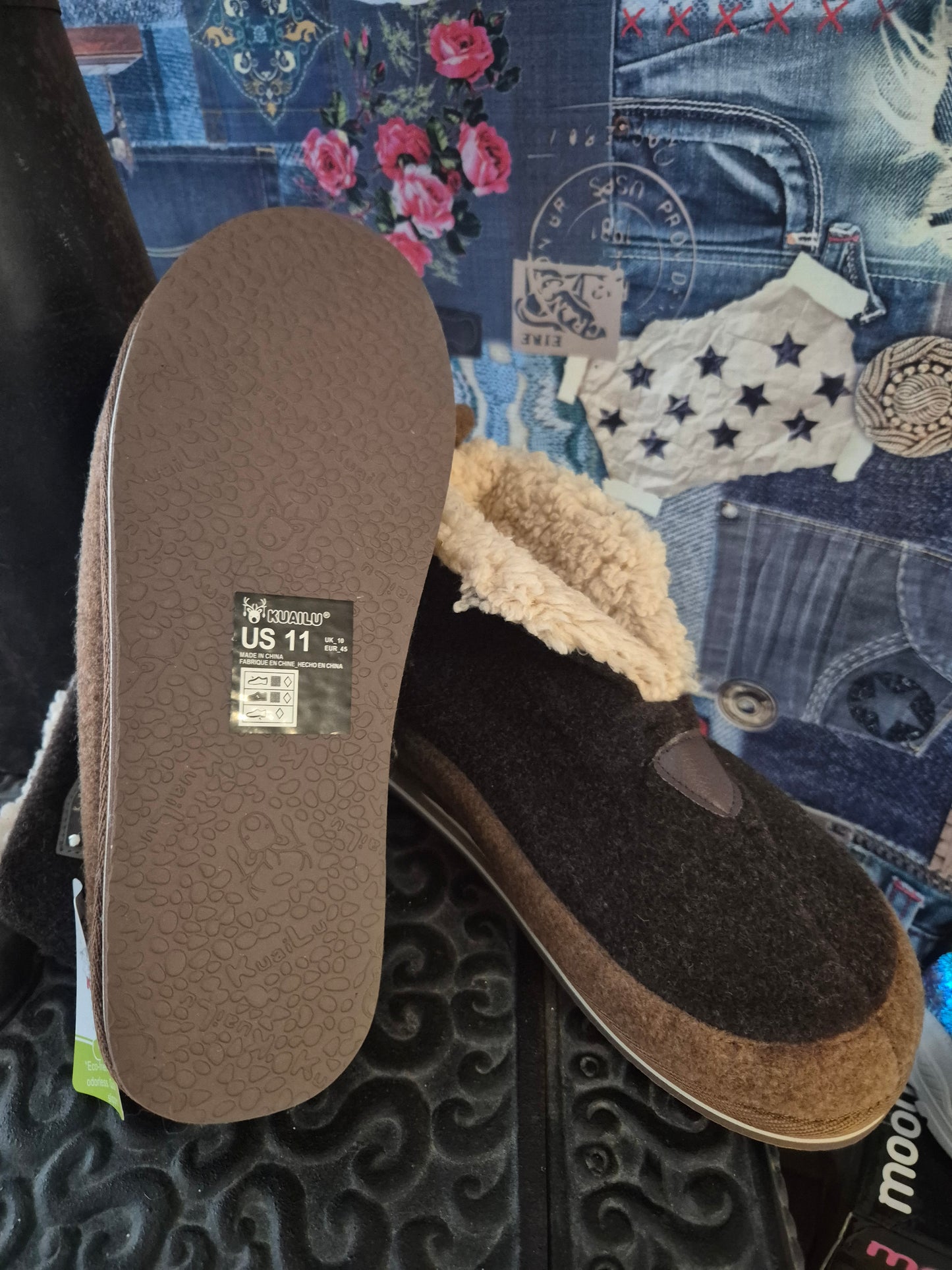 Hausschuhe braun Plüsch