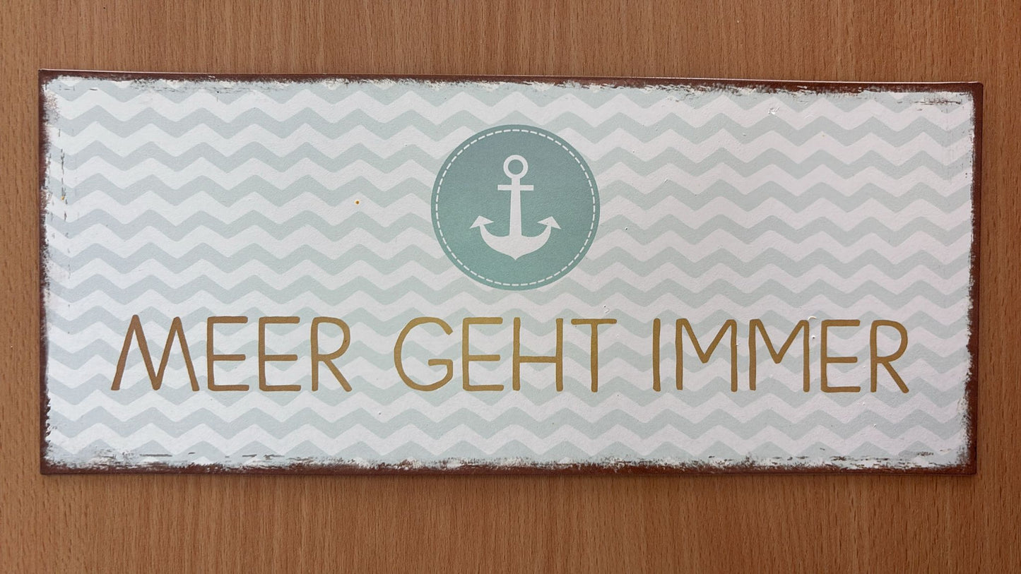 Metallschild Meer