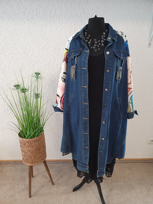 Jeanslongjacke "Comic"