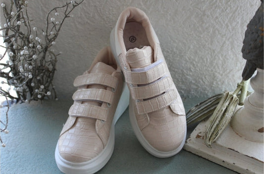 Sneaker Klettverschluss rosa