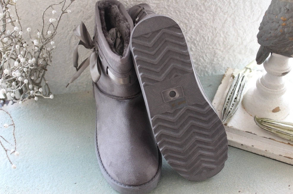Winterstiefel grau "Schleifchen"
