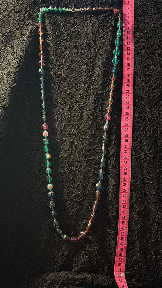 Longkette Glasperlen bunt