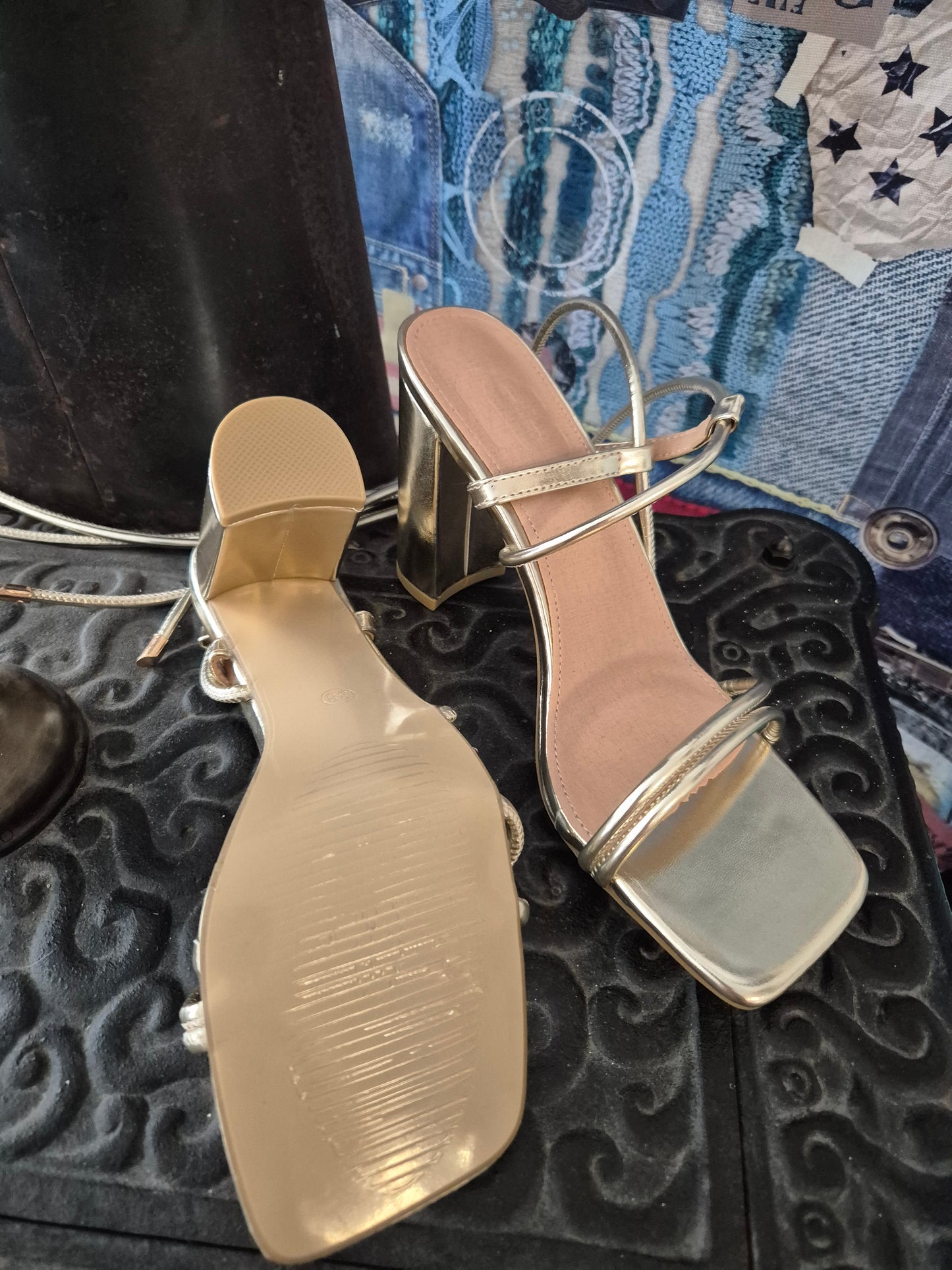 Heels gold Schnürr