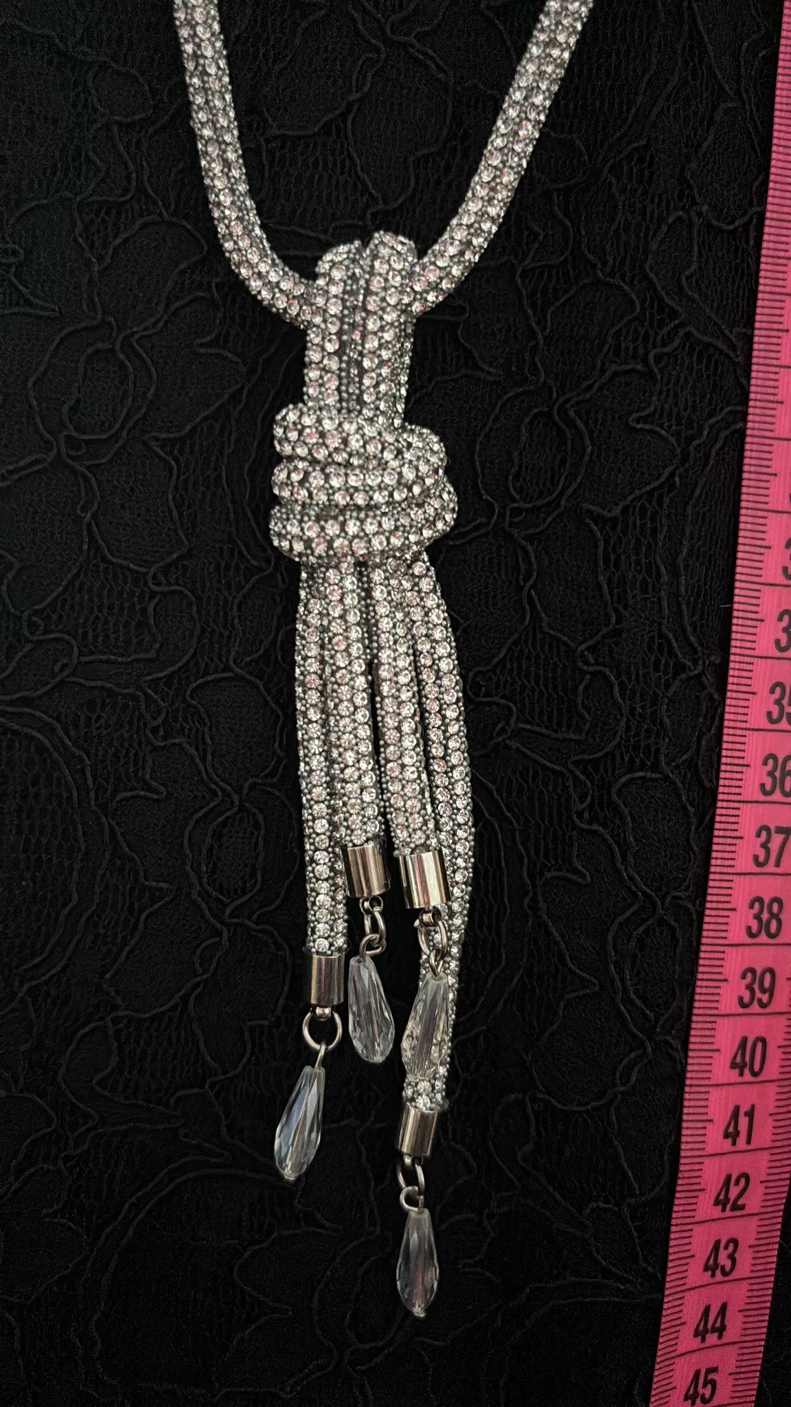 Bund Kette Strass silber