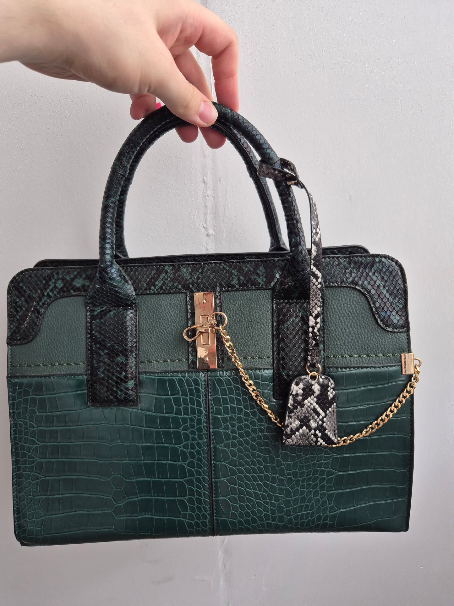 Handtasche Animal print grün