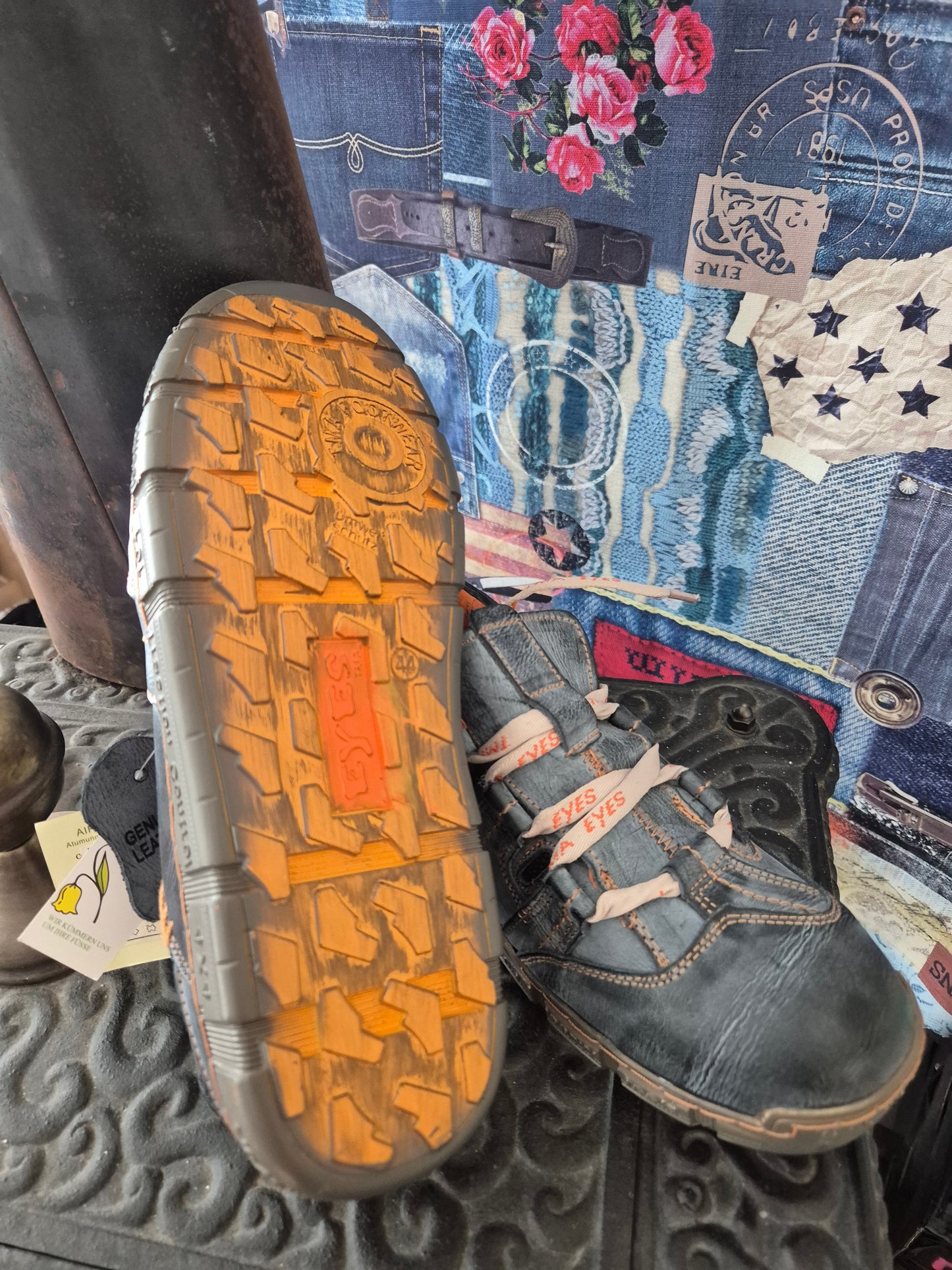 Schuhe Blau Muster