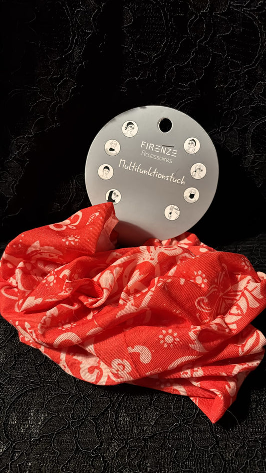 Multifunktionstuch rot Blume