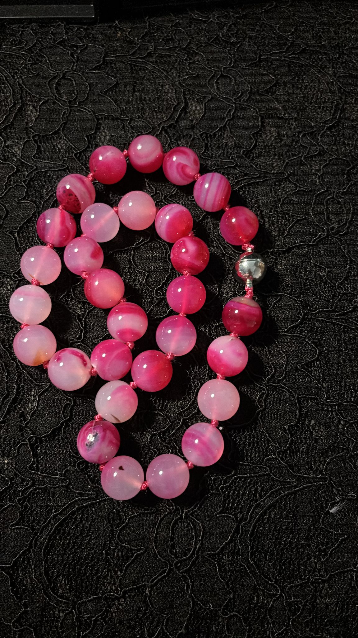Natursteinkette pink