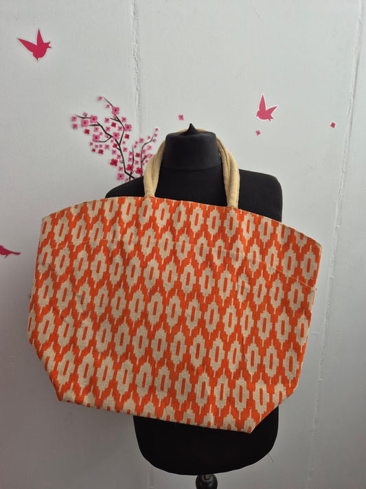Strandtasche Orange Muster