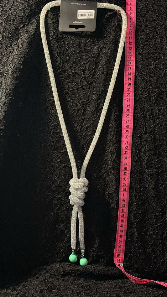 Kette Lurexband Perlen