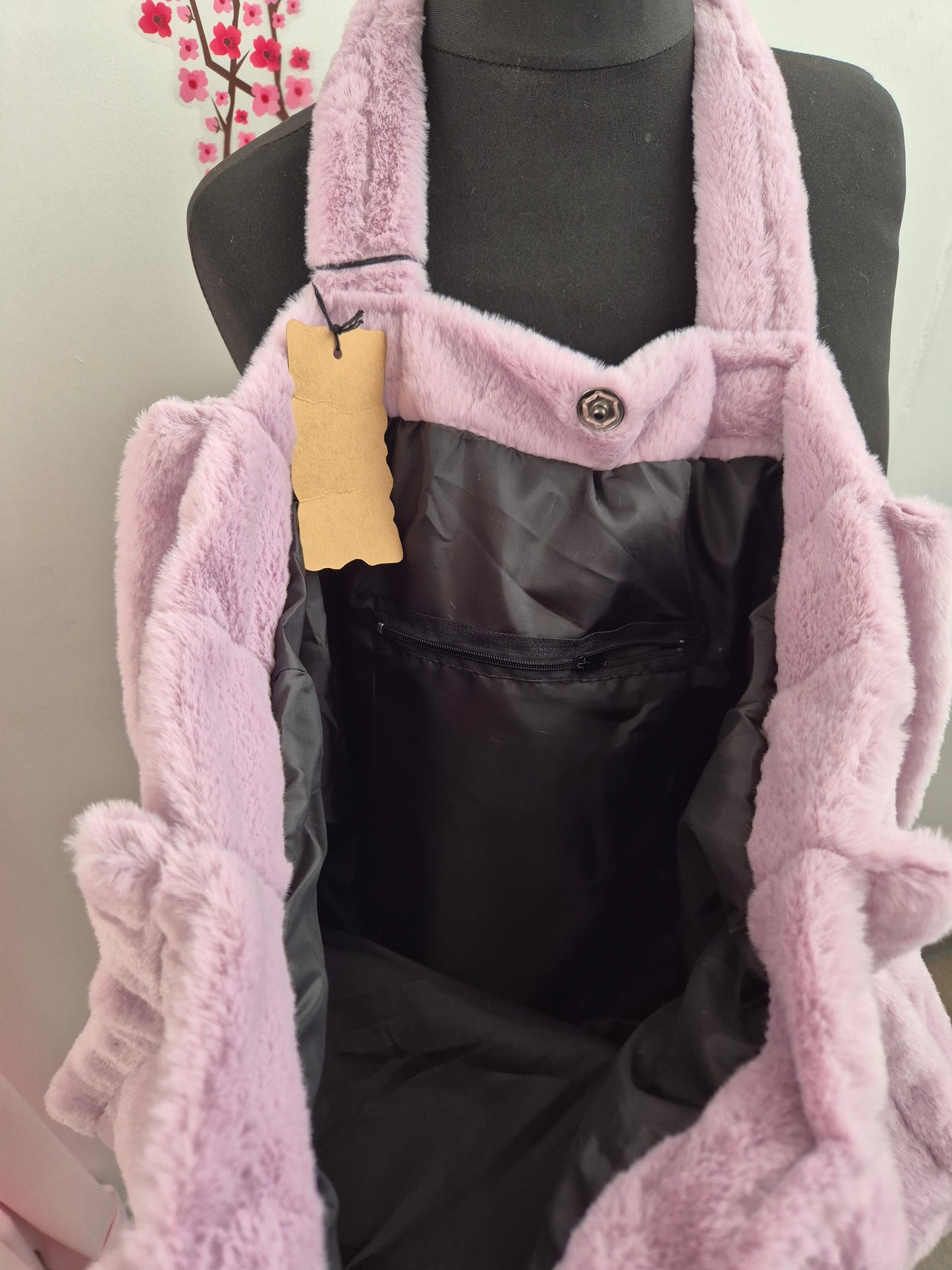 Plüschtasche flieder