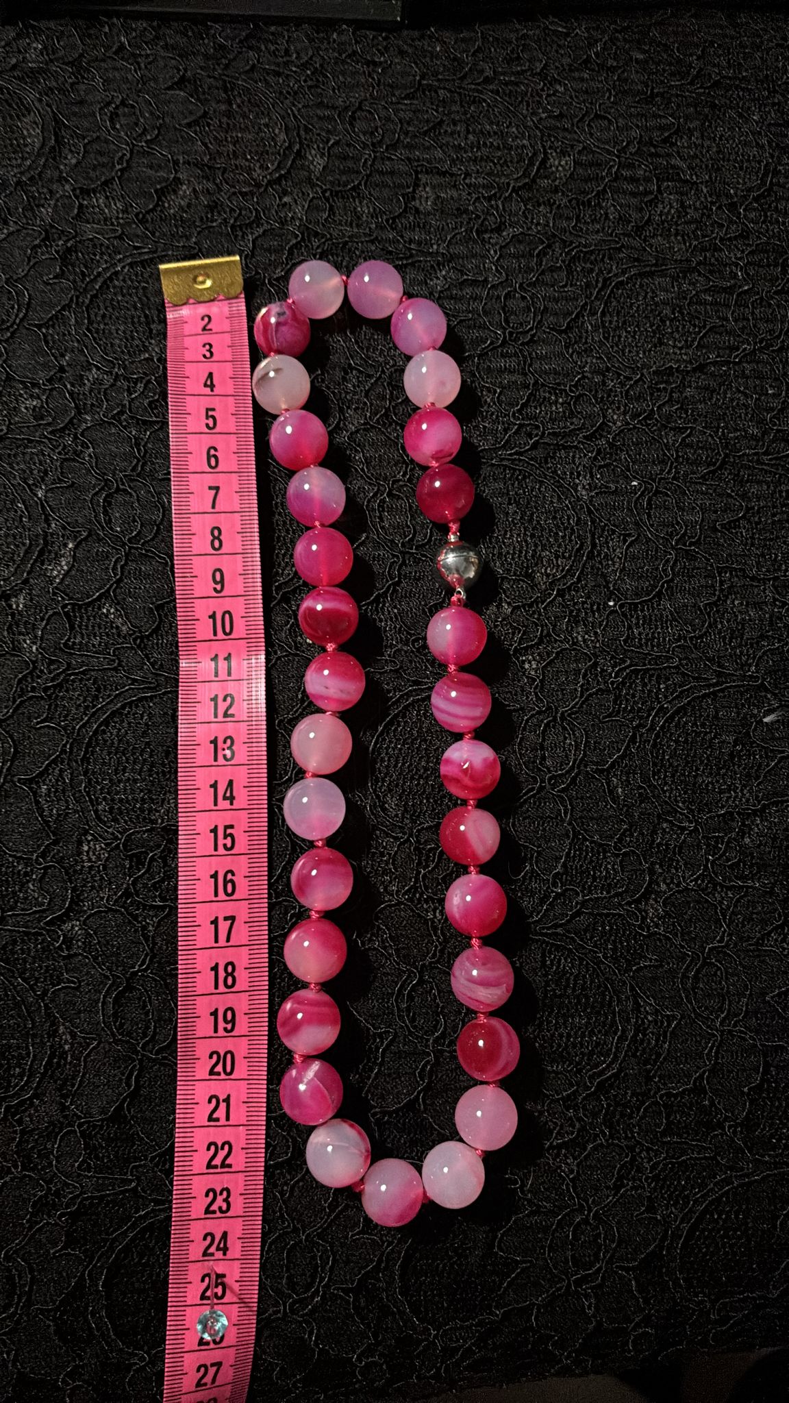 Natursteinkette pink