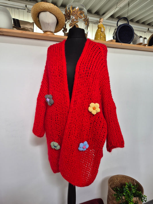 Blüten Strickjacke