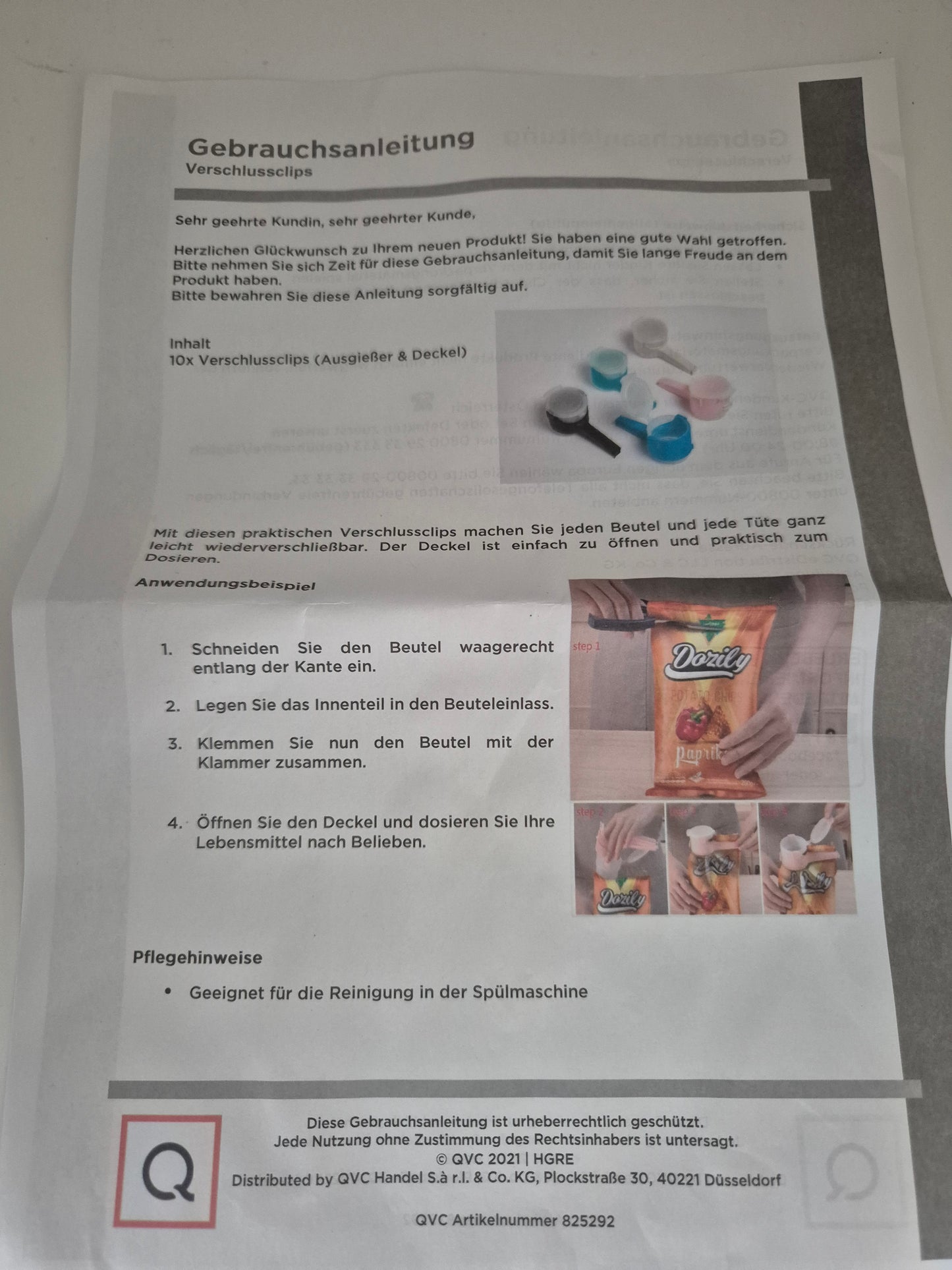 Verschlussclips mit Ausschütter