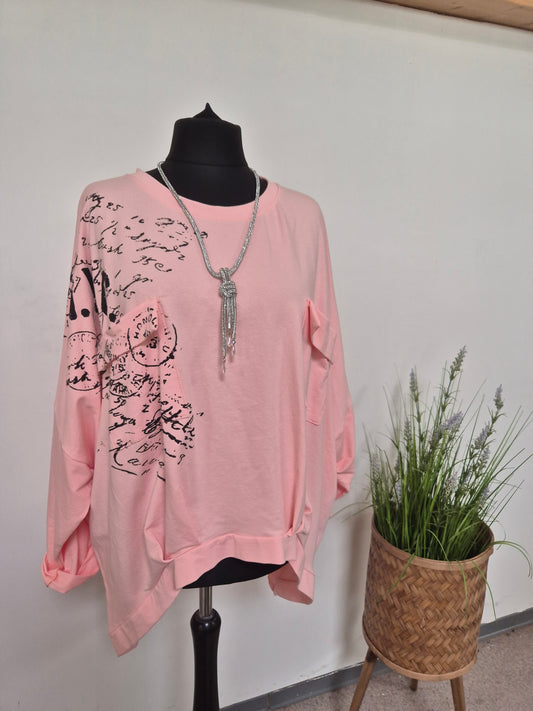 Schriftlangarmshirt