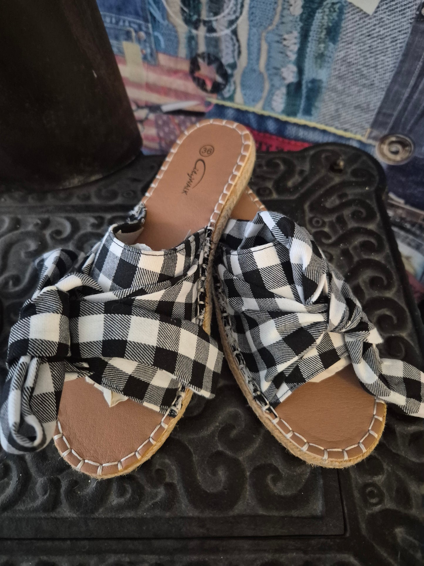 Citywalk Sandalen kariert