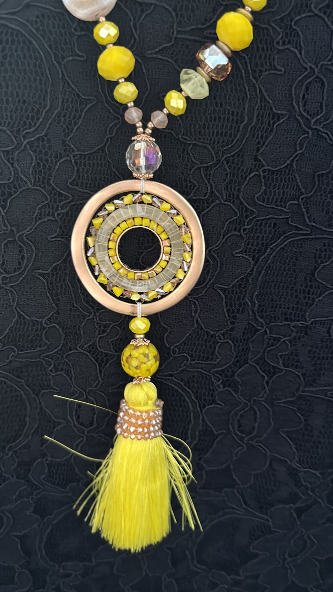 Bohokette Kreis Gold/gelb