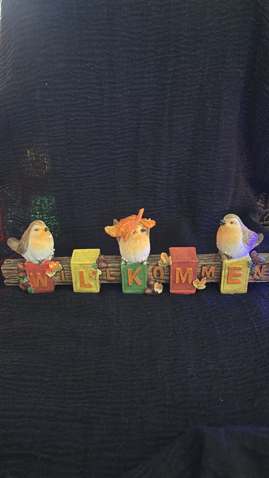 Vogelfigur "Willkommen"