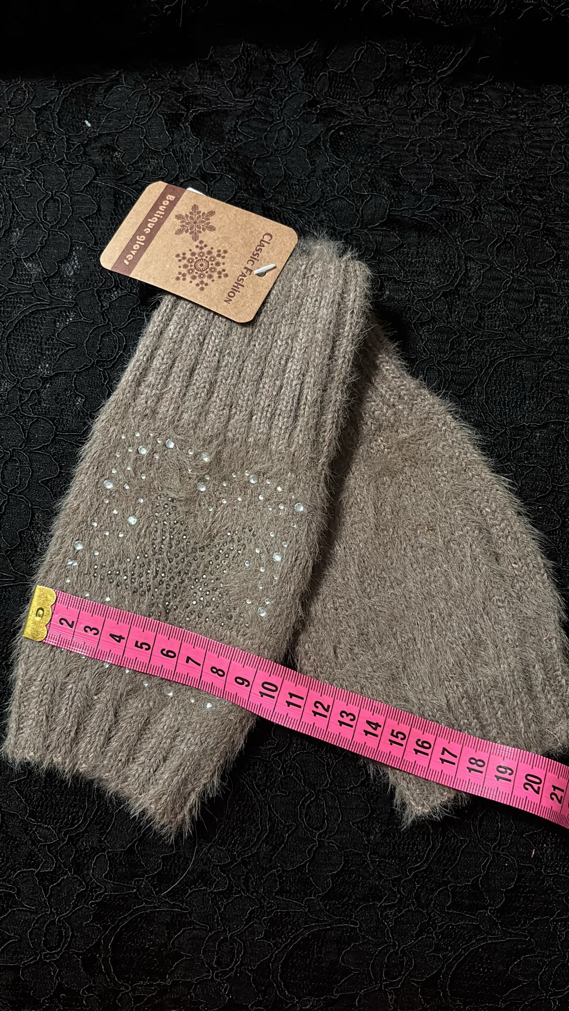 Handschuhe Strass Stern