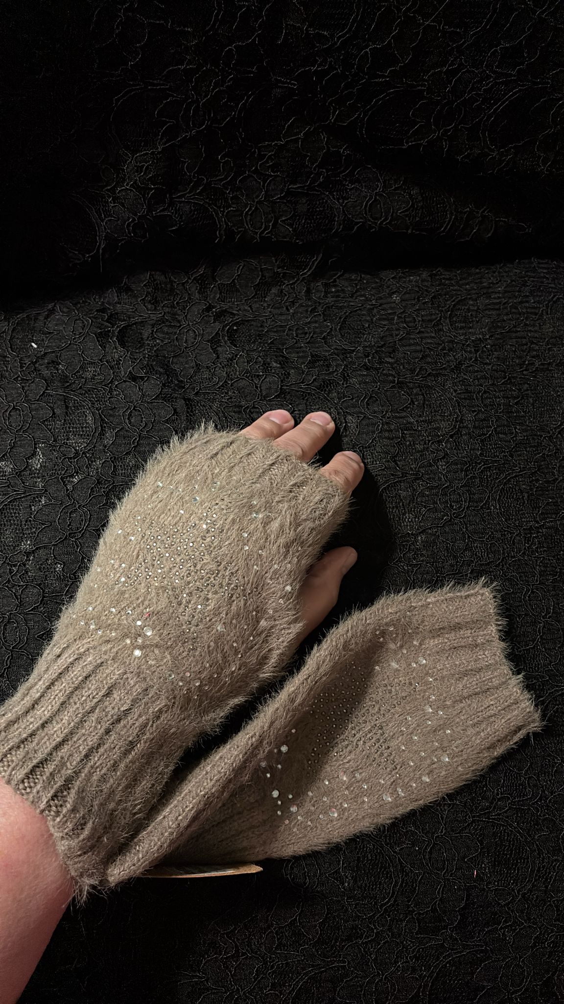 Handschuhe Strass Stern